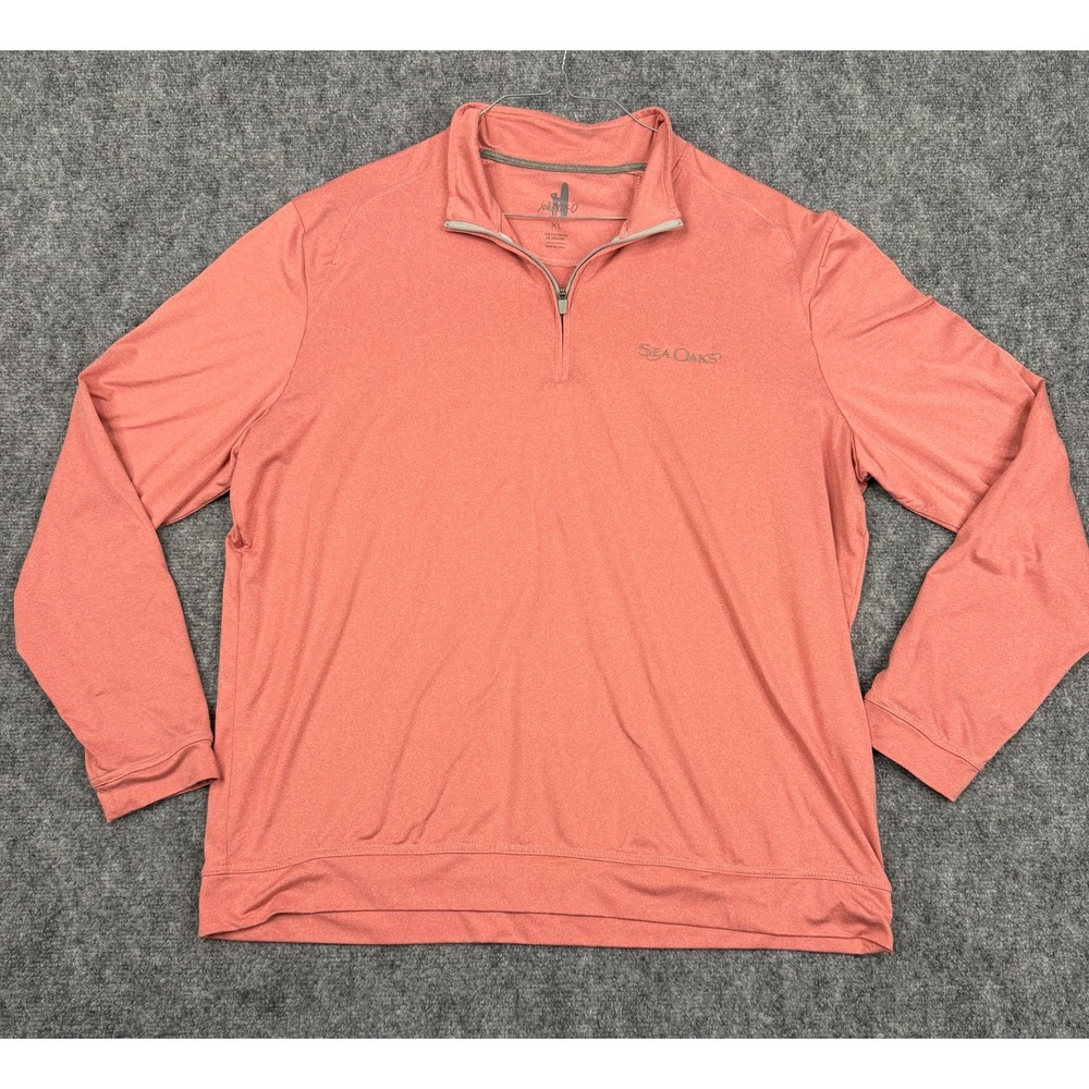 johnnie-O Mens XL Sea Oaks Quarter Zip Pullover Coral Heather Performance Shirt
